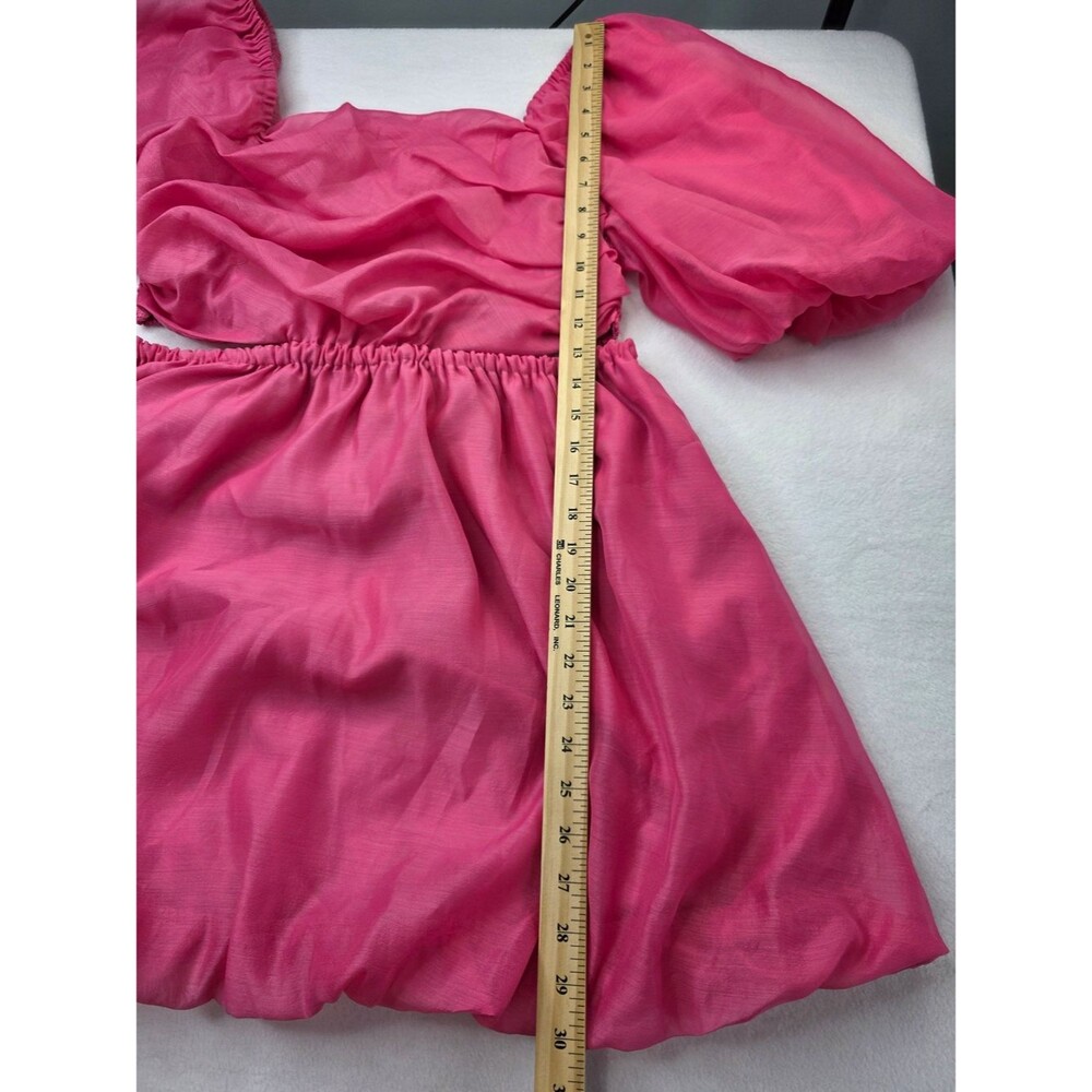 A New Day Size L Pink Puff Sleeve Cutout Bubble Dress 3804-CV - Picture 7 of 13